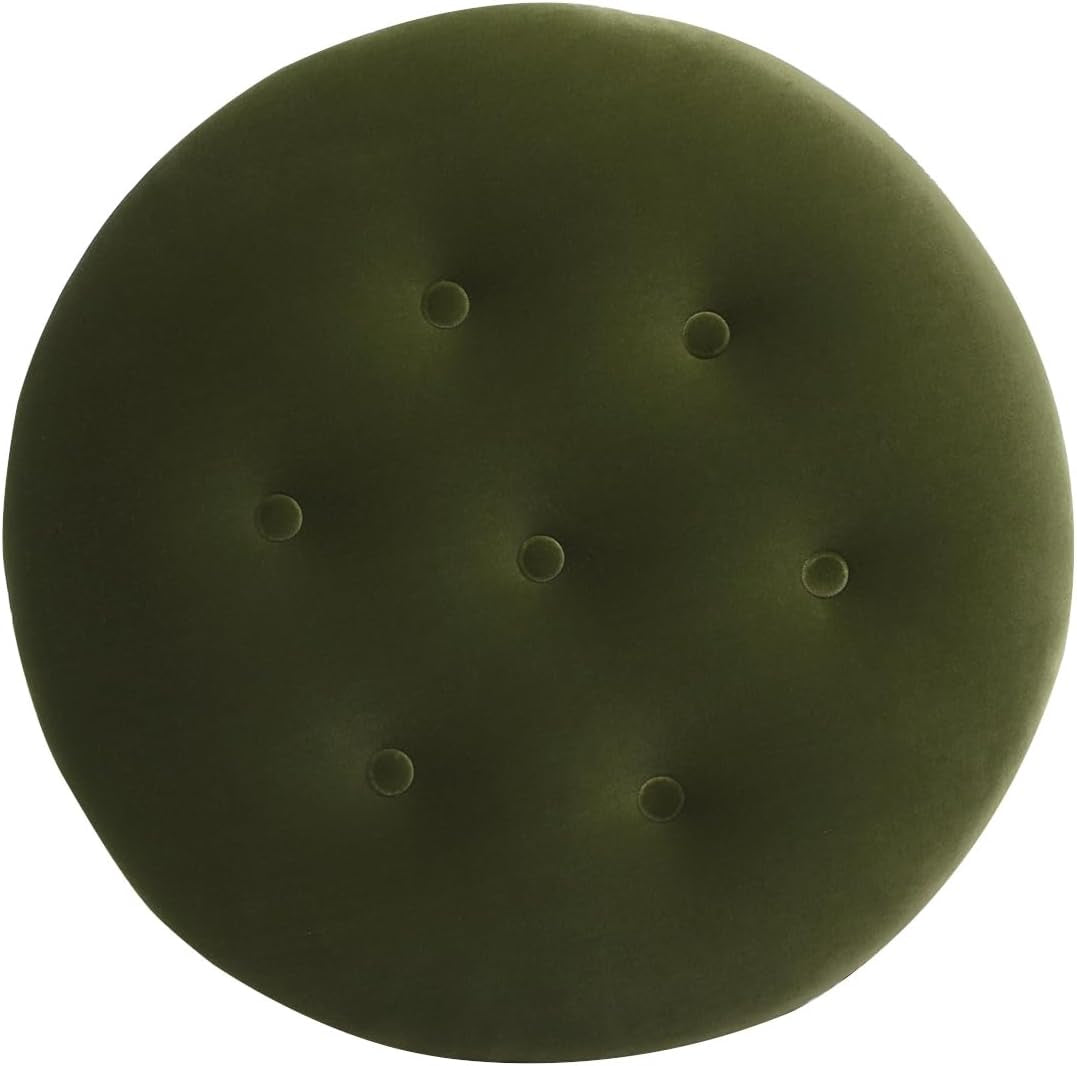 24 Inch Round PremiumQualityTextured Woven Upholstered Ottoman
