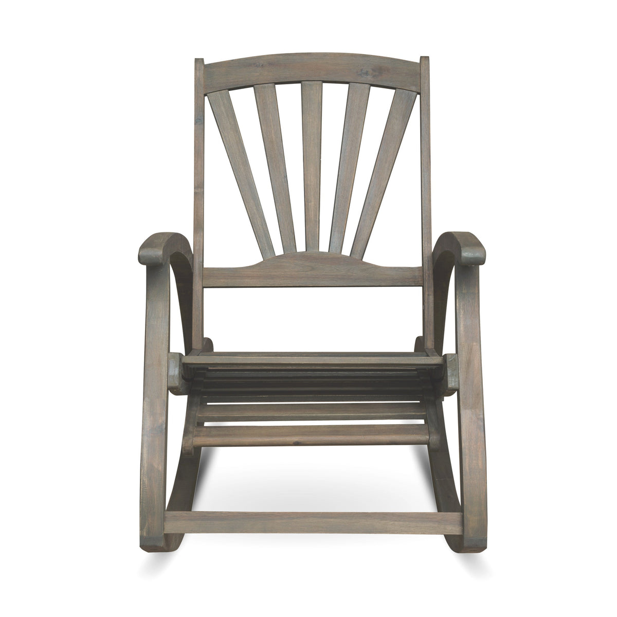 Outdoor Acacia Wood Rocking Chair with Retractable Foot Panel