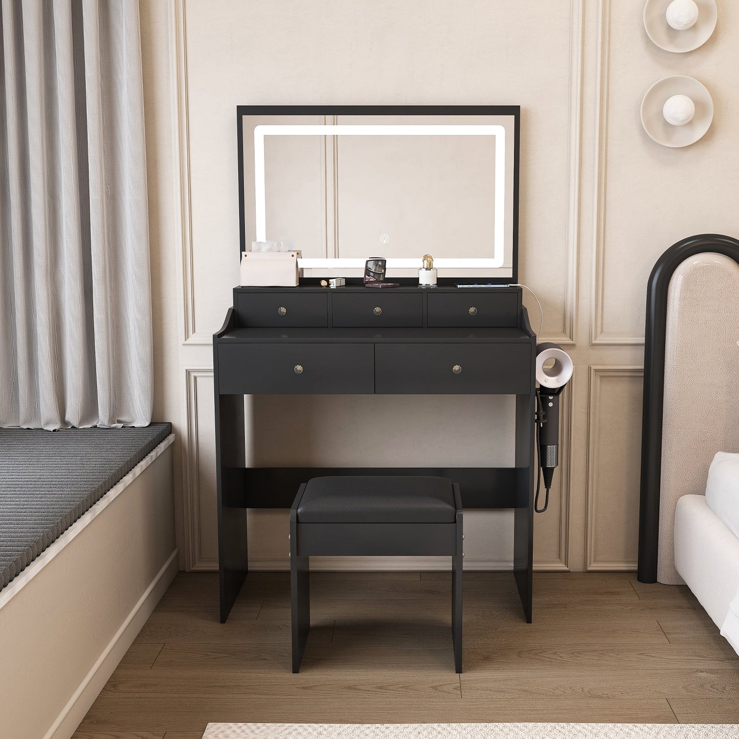 New Large Mirror Vanity Desk for Bedroom