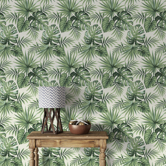 Green Leaf Tropical Wallpaper Peel and Stick