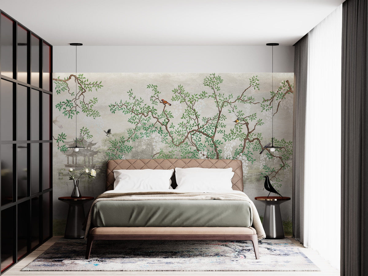 Japanese Sakura Chinoiserie Wall Mural