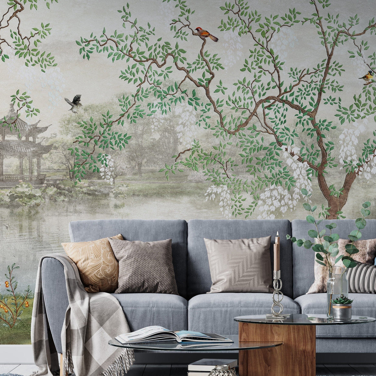 Japanese Sakura Chinoiserie Wall Mural