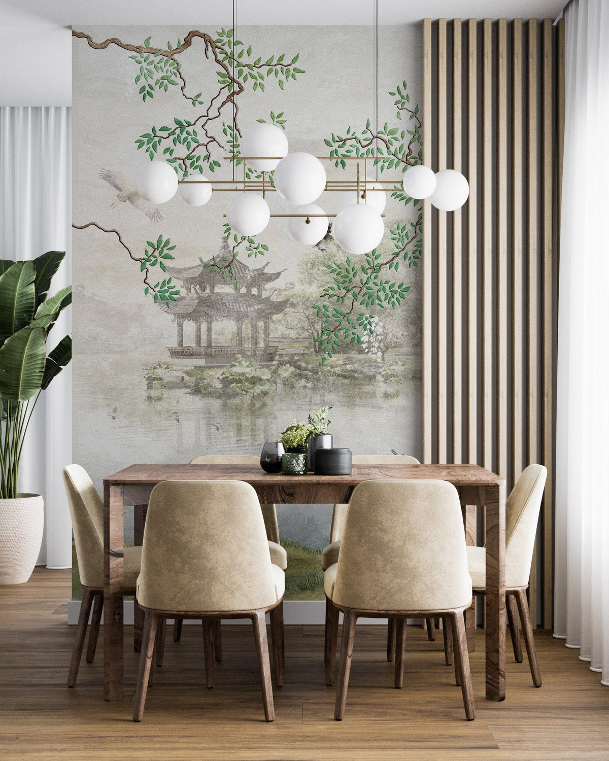 Japanese Sakura Chinoiserie Wall Mural