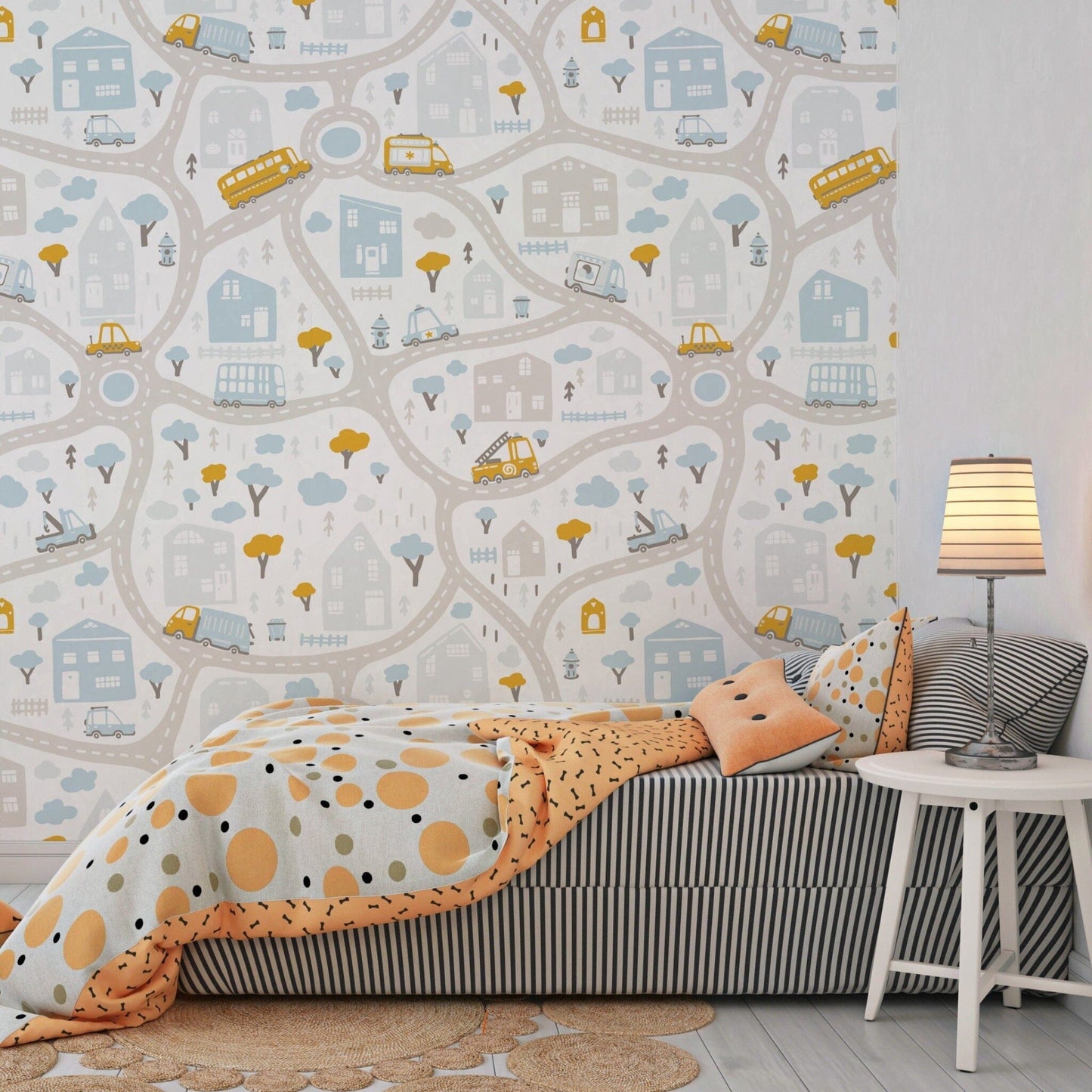 Cars and Trucks Playroom Wallpaper