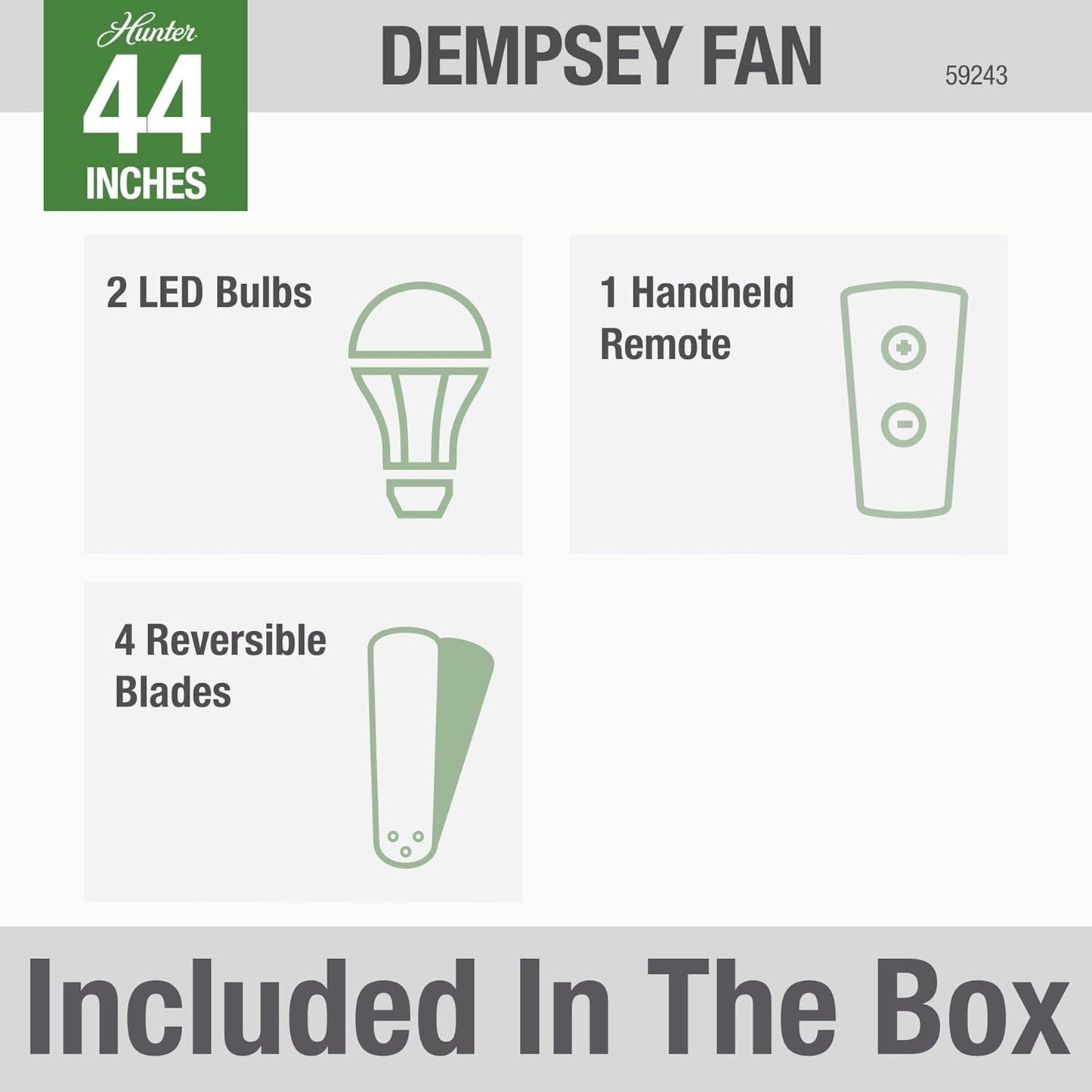 Fan Dempsey 44 Inch Brushed Nickel Ceiling Fan With LED
