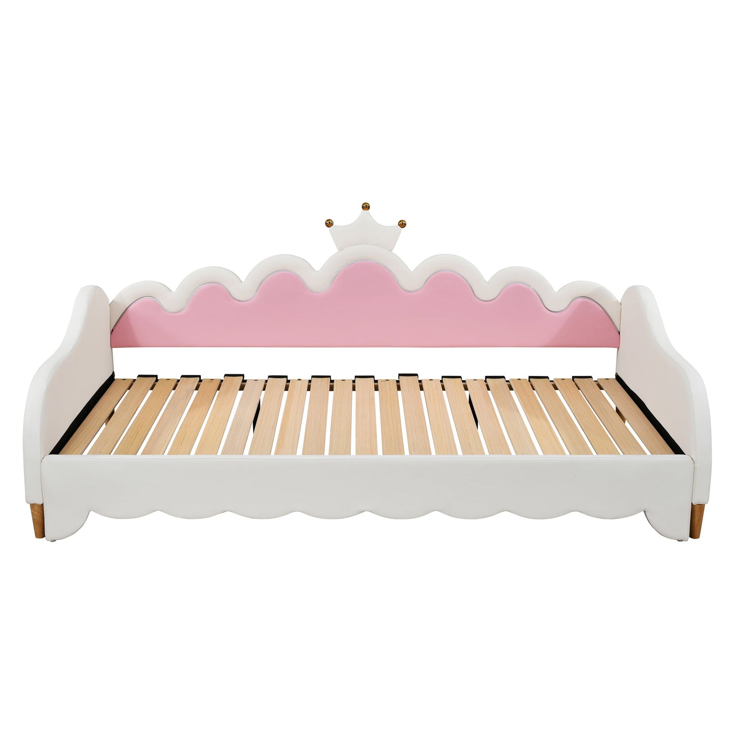 Twin Extending Daybed with LED Lights, Modern Upholstered Princess Daybed