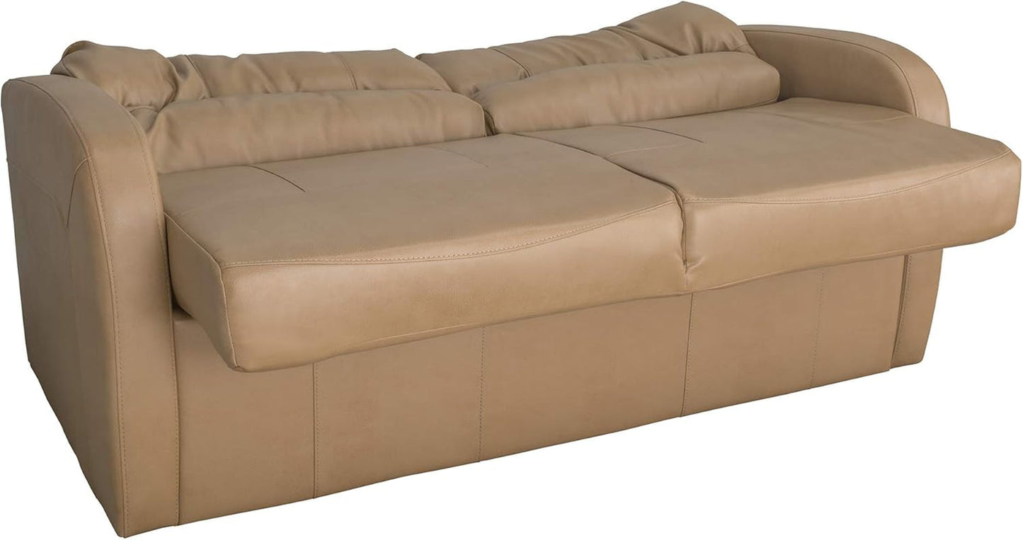 65 Inch Jack Knife RV Sleeper Sofa Toffee Leather PUPro Plus