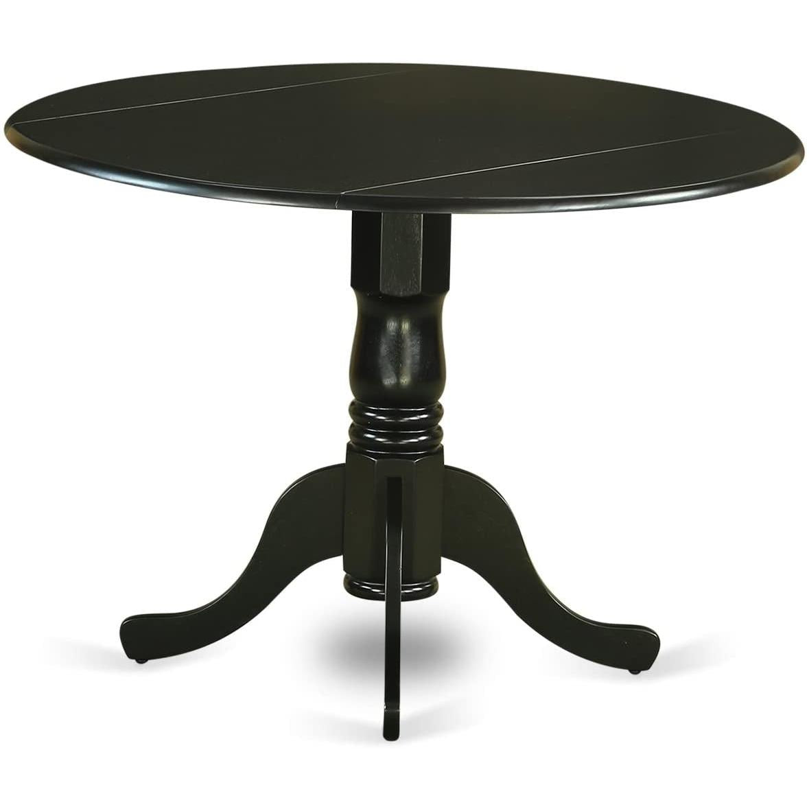 5 Piece Drop Leaf Dining Table Set Black Faux Leather