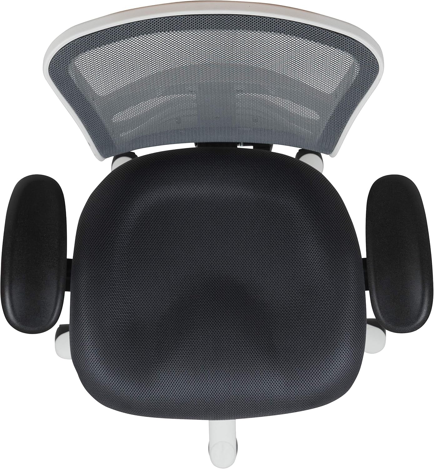 Nicholas Gray And White Mesh Mid Back Swivel Office Chair With Adjustable Lumbar