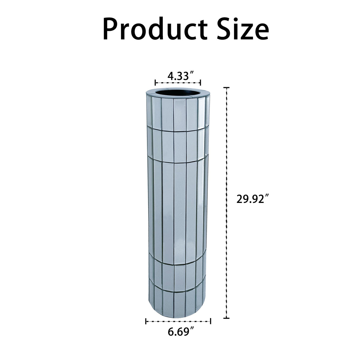 29.92" Tall Mirrored Floor Vase