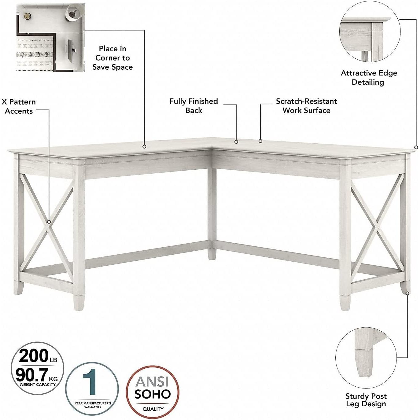 60W L Shaped Desk With Mobile File Cabinet For Home Office