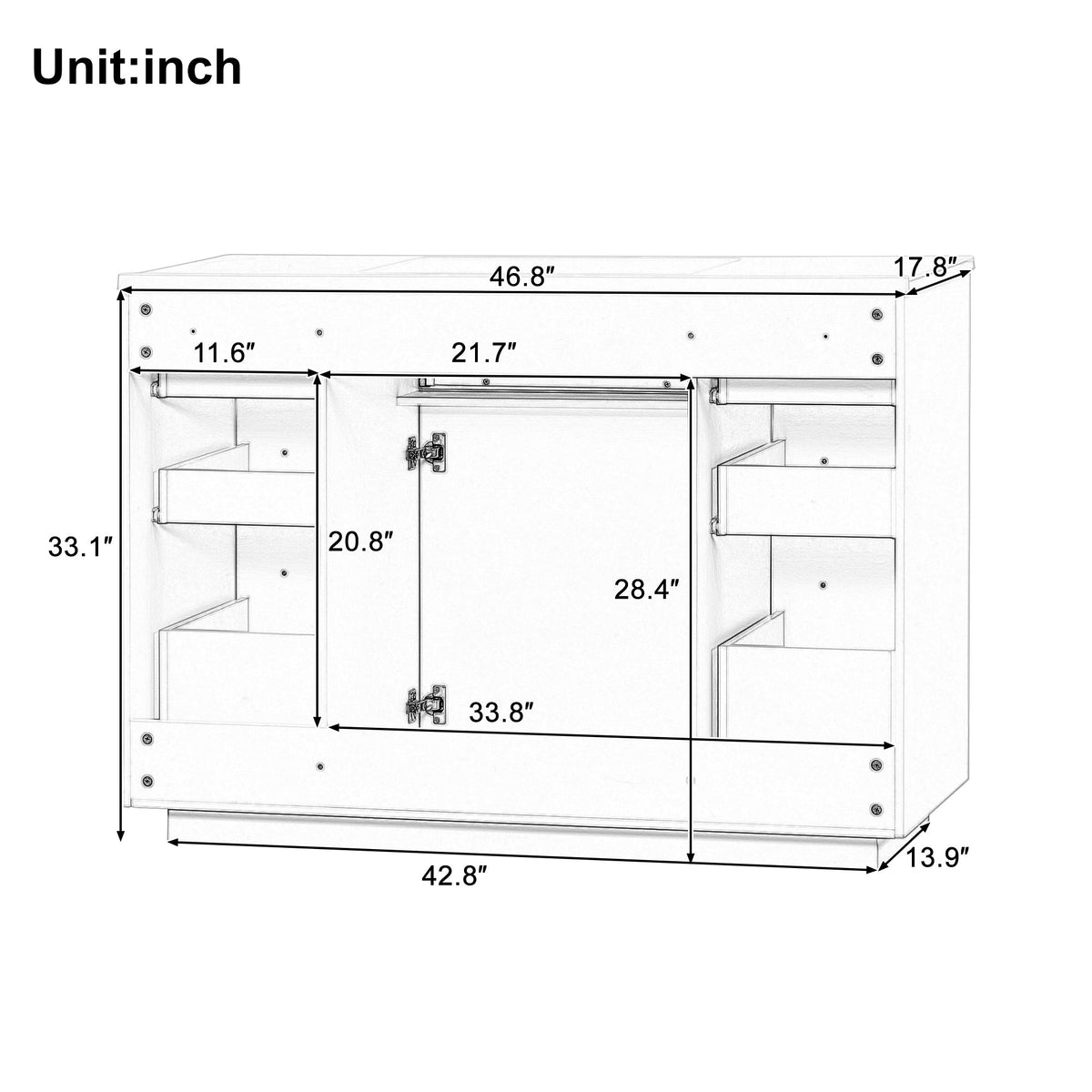 48'' Bathroom Vanity with Sink Top