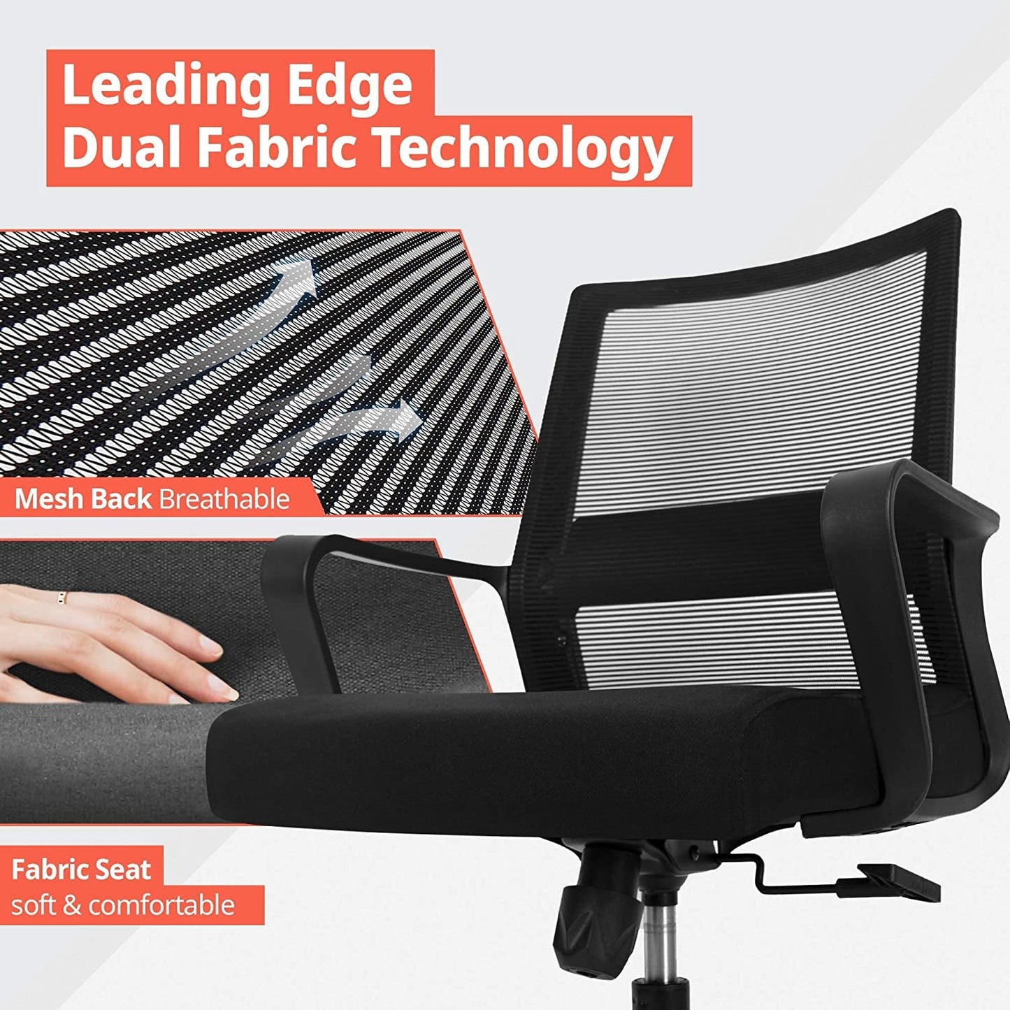 Ergonomic Mesh Office Chair With Lumbar Support And Breathable Back
