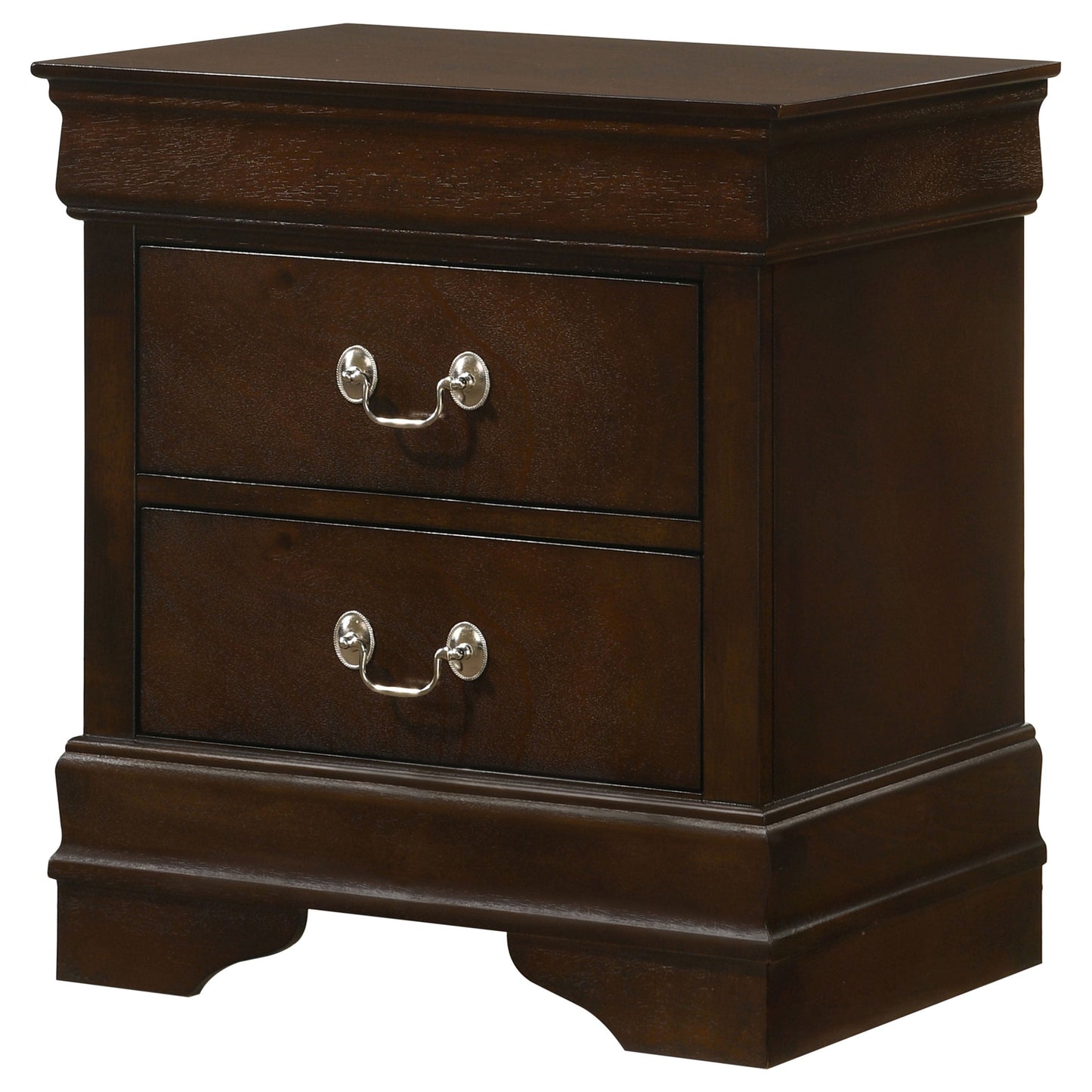 Demetra Cappuccino 2-Drawer Nightstand with Bail Handle