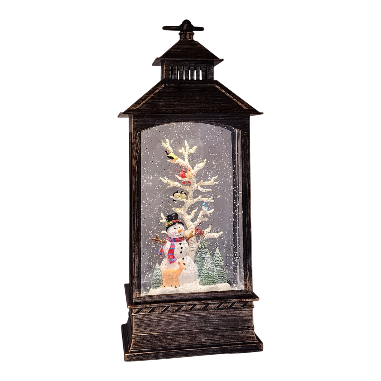 Lighted Spinning Waterglobe Lantern - Frosty and Friends