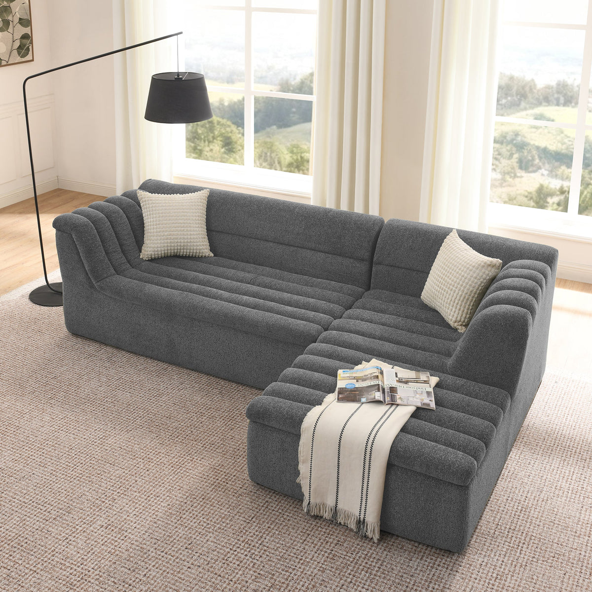 106" L-Shaped Modular Sectional Sofa with Chaise