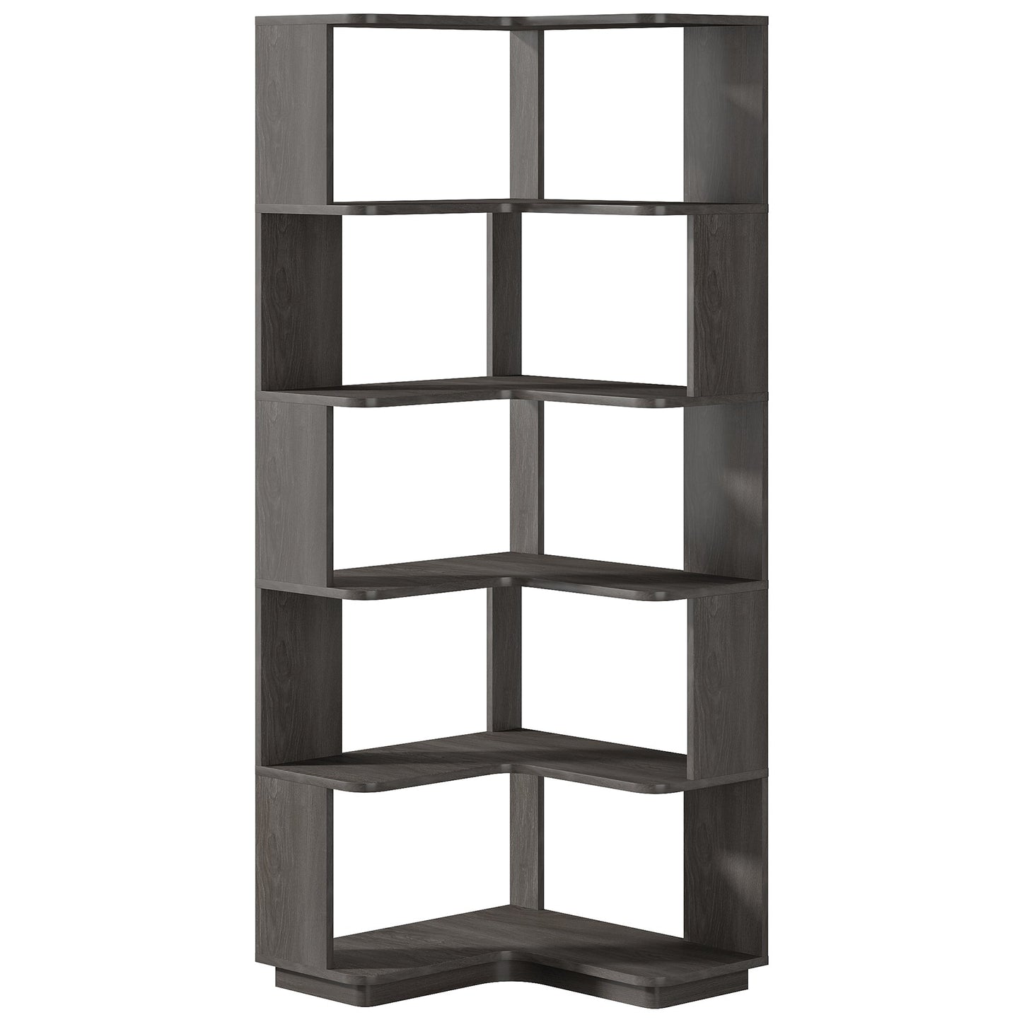 64.96" Tall 6 Tier Corner Bookshelf