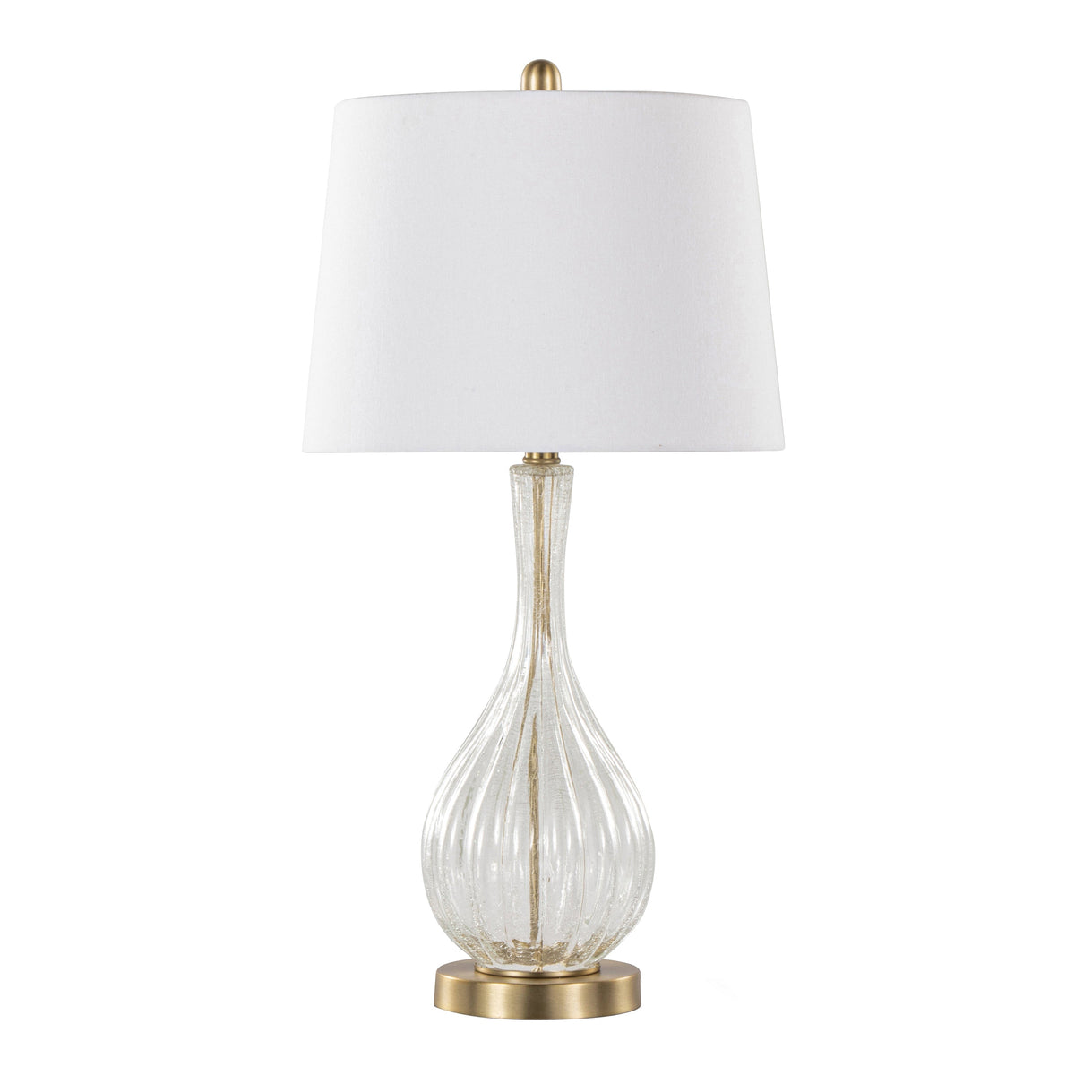 Jenny 27" Contemporary Glass Table Lamp in Clear Crackle Glass