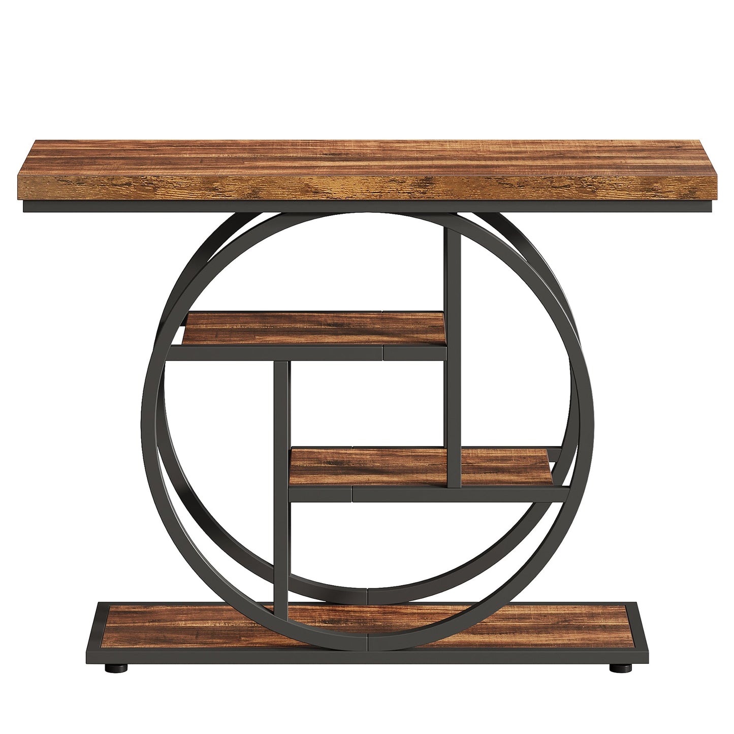 41.3" Industrial Console Table - 4-Tier Rustic Design
