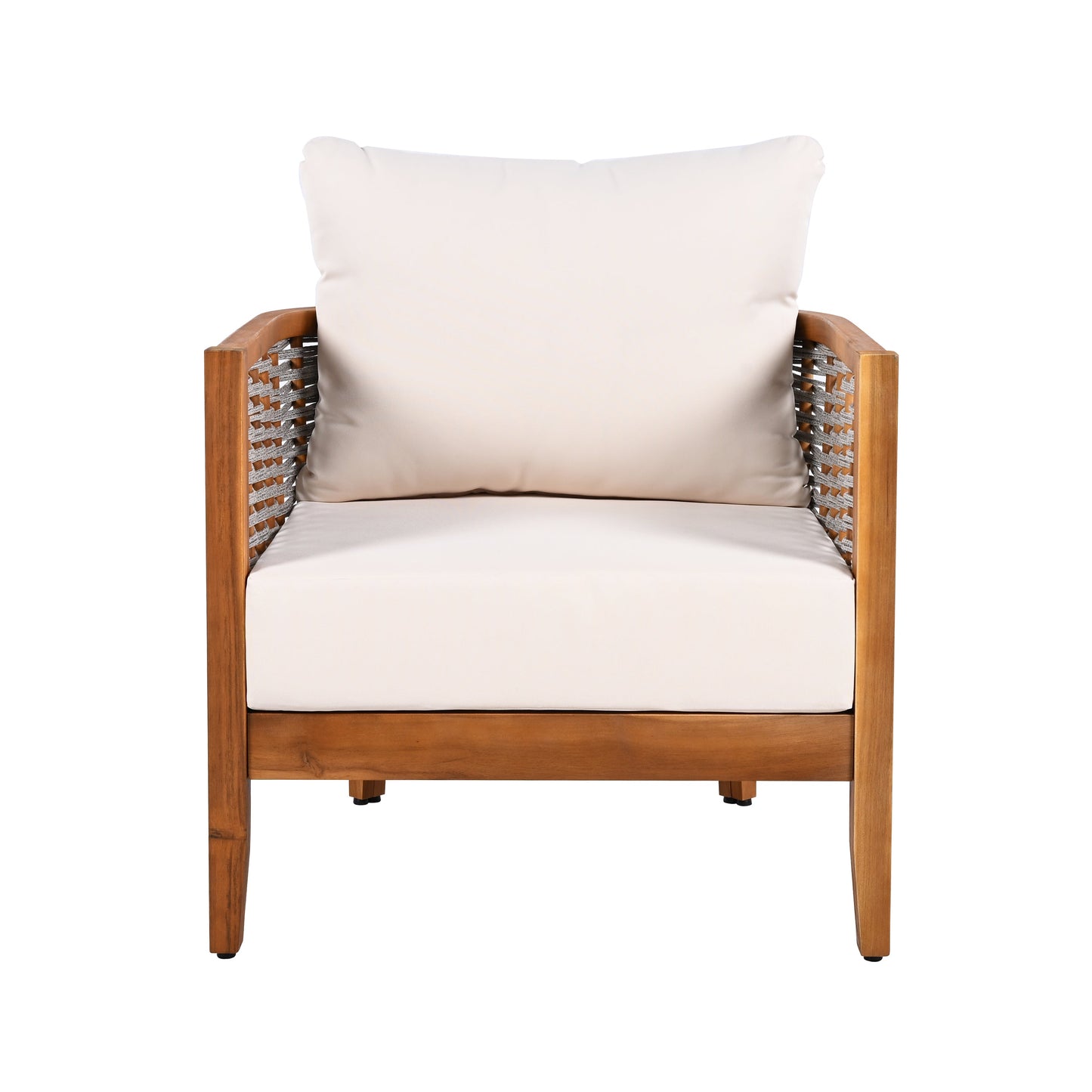 Outdoor Unique Tub Design Armchair with Woven Rope