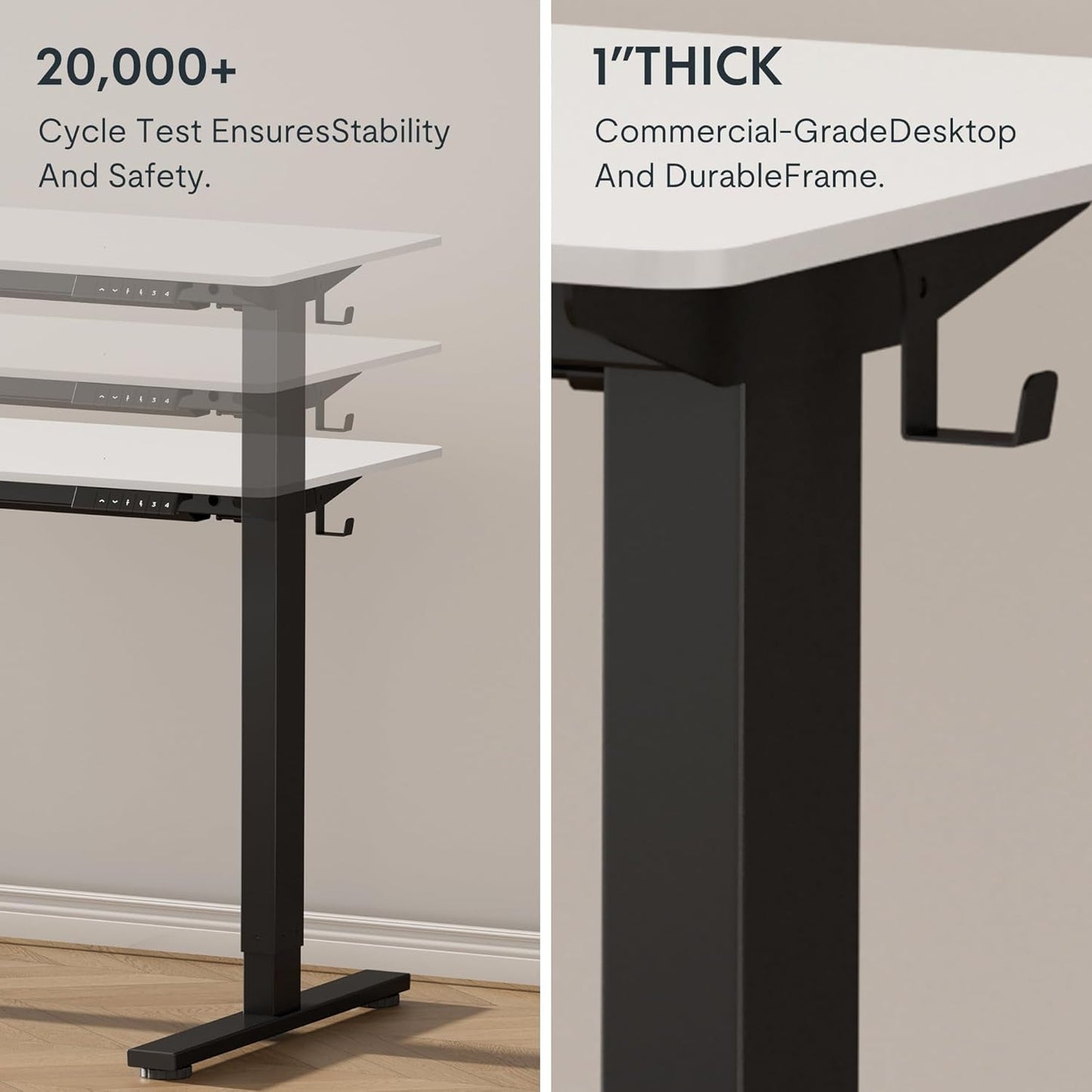 Electric Height Adjustable Standing Desk 48X24 Inches
