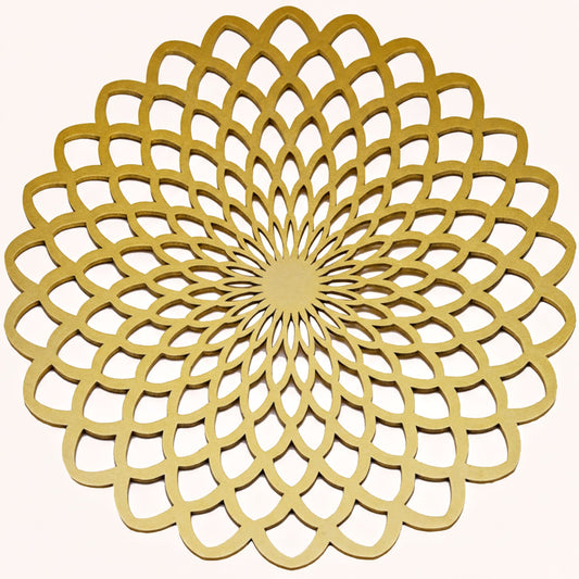 Gold Wooden Trivet - Heat Resistant MDF Wood Carved Placemats for Dining Table