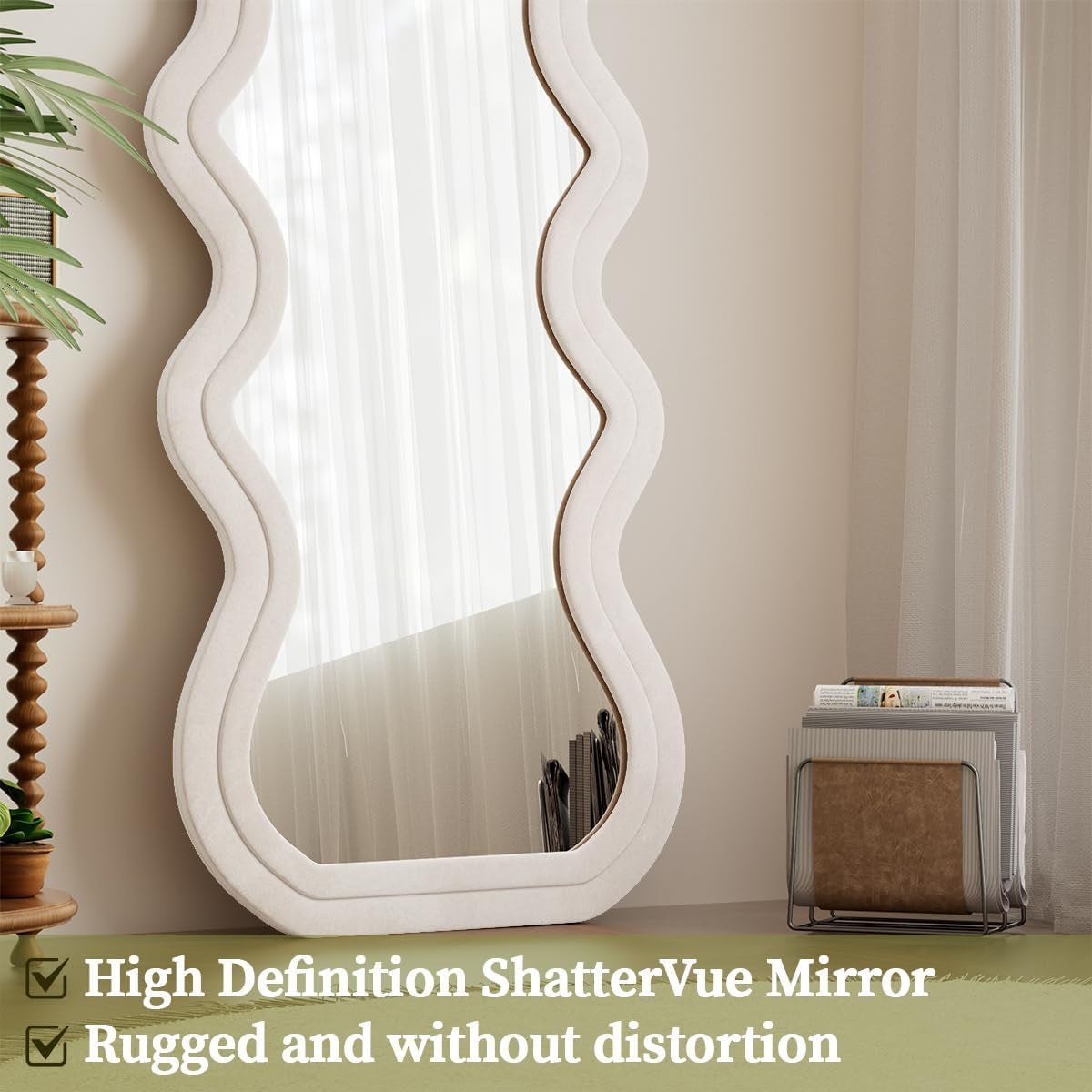 71 Inch Full Length Freestanding Floor Mirror White