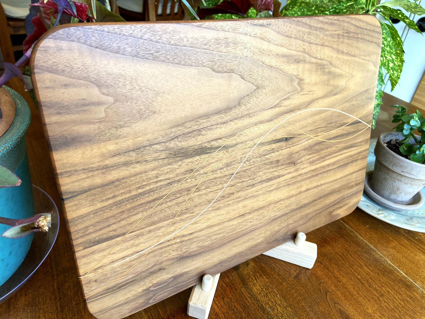 Walnut Charcuterie Board - Cherry & Maple Decorative Banding