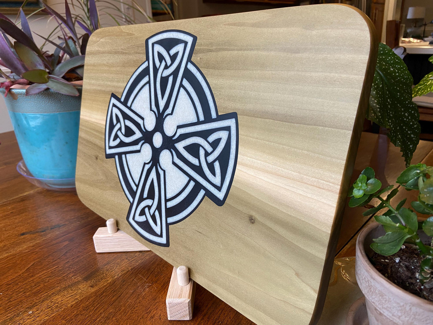 Celtic Cross Charcuterie Board - Handmade Art on Wood