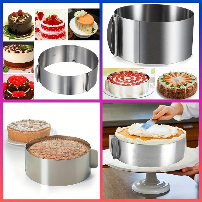 Expandable Stainless Steel Cake Ring Mold  Adjustable Baking Tool