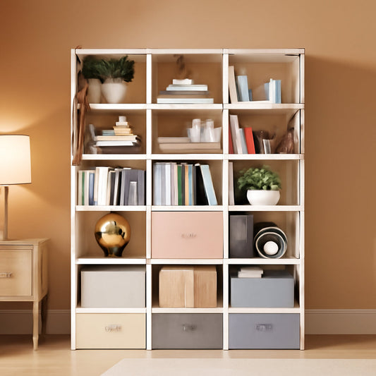 18 Cube Black Bookcase Storage Organizer Tall Metal