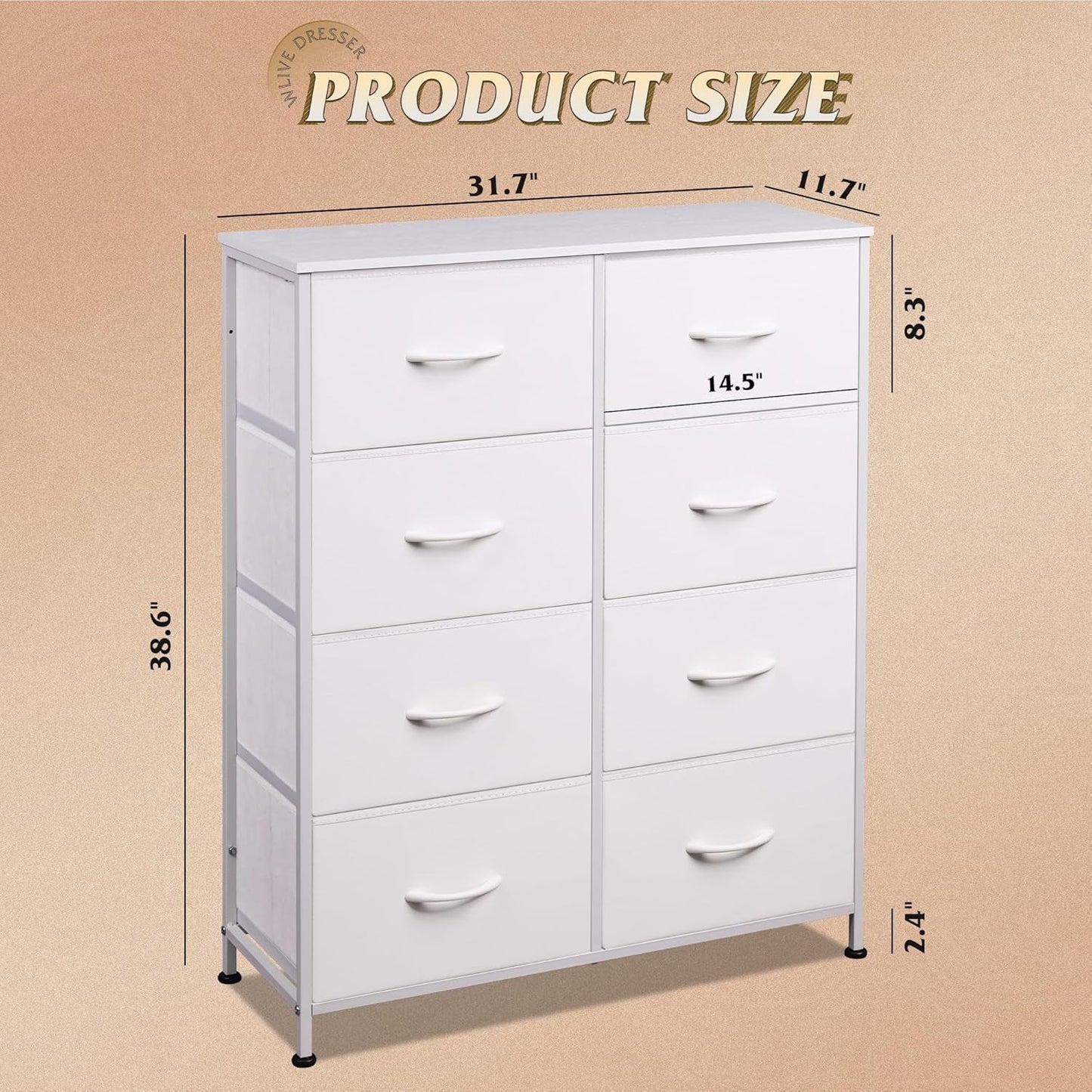 Fabric Dresser For Bedroom Tall White Modern Storage Unit
