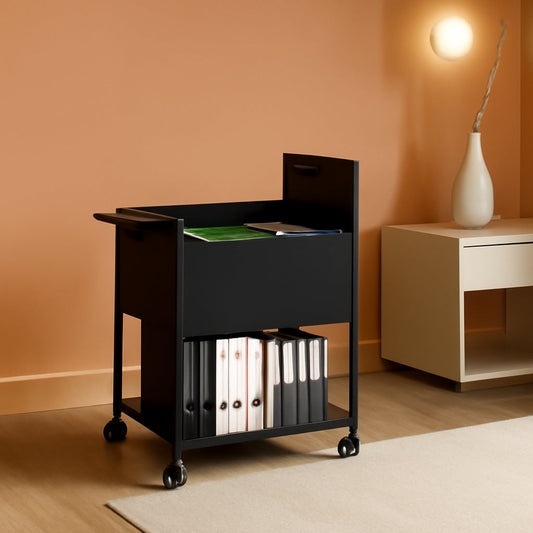 Locking Rolling File Cabinet With Hanging Folders On Wheels