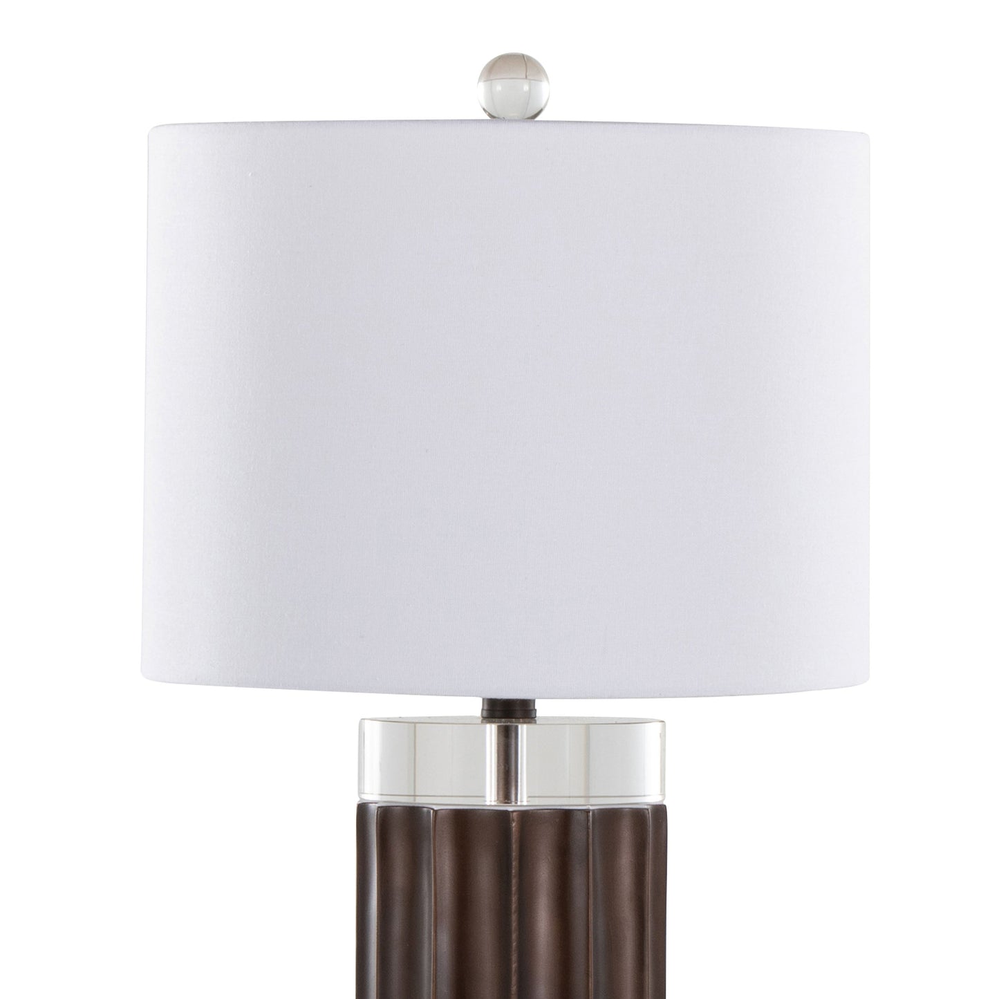 Cylinder Fluted 29.25" Contemporary Polyresin Table Lamp