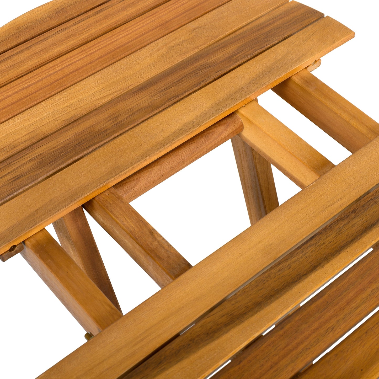 Patio Conversation Set with Foldable Acacia Wood Table and Cushioned Armchairs