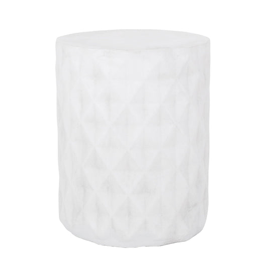 Outdoor Lightweight Concrete Side Table - Antique White