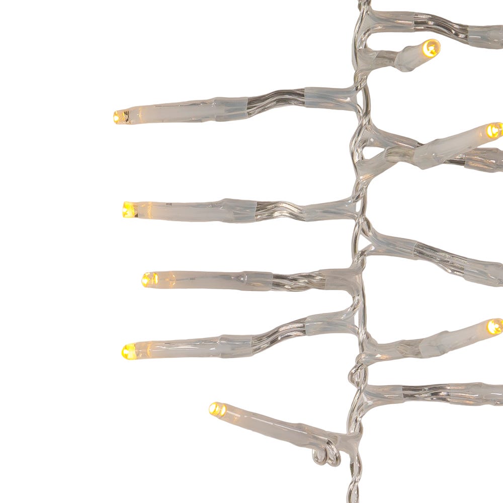 1000-Light Warm White LED Clear Wire Cluster Garland