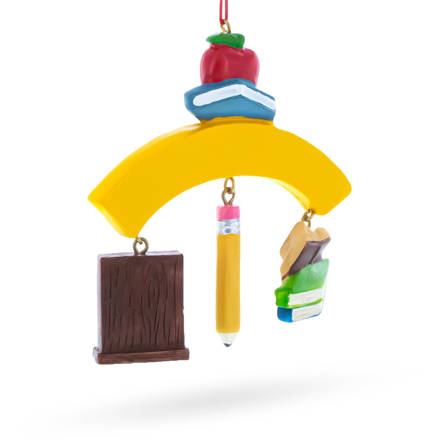 Teach Love Inspire Teacher's Apple and Pencil Resin Christmas Ornament