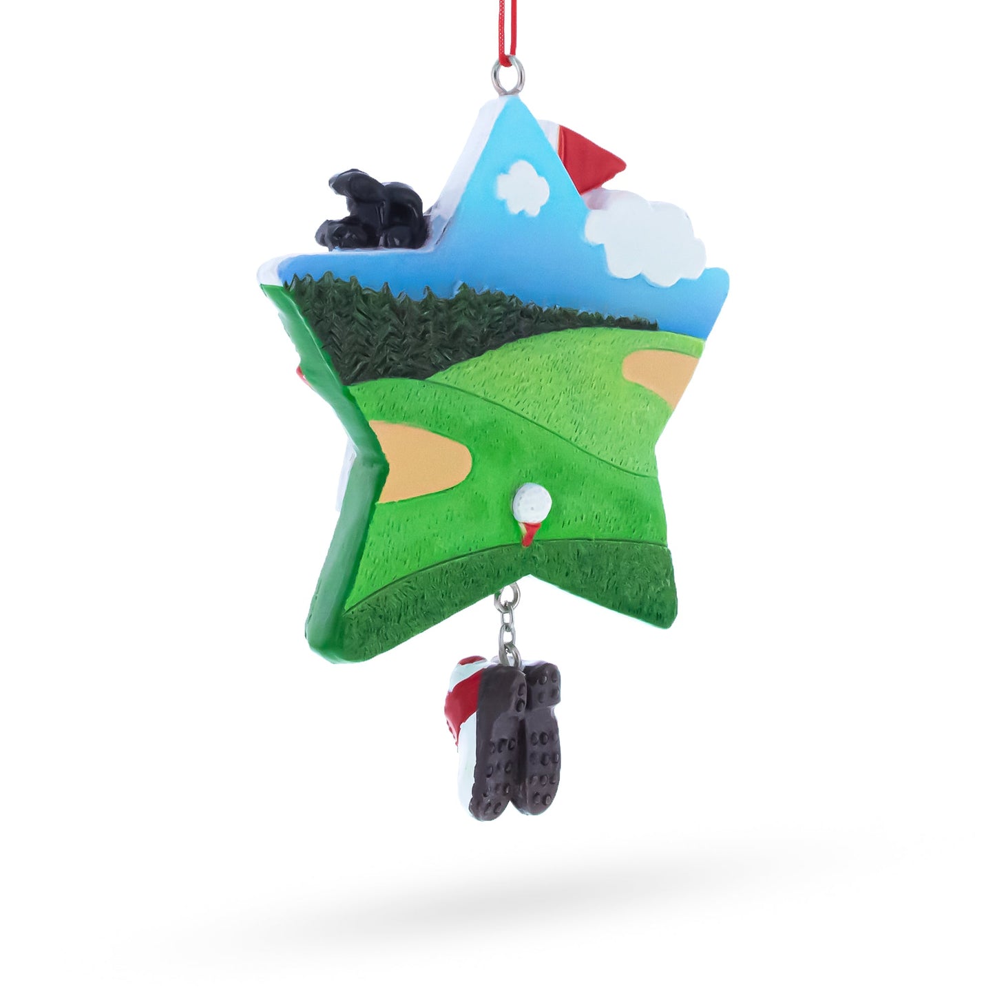 Hole in One Golf Bag with Flag and Shoes Resin Christmas Ornament