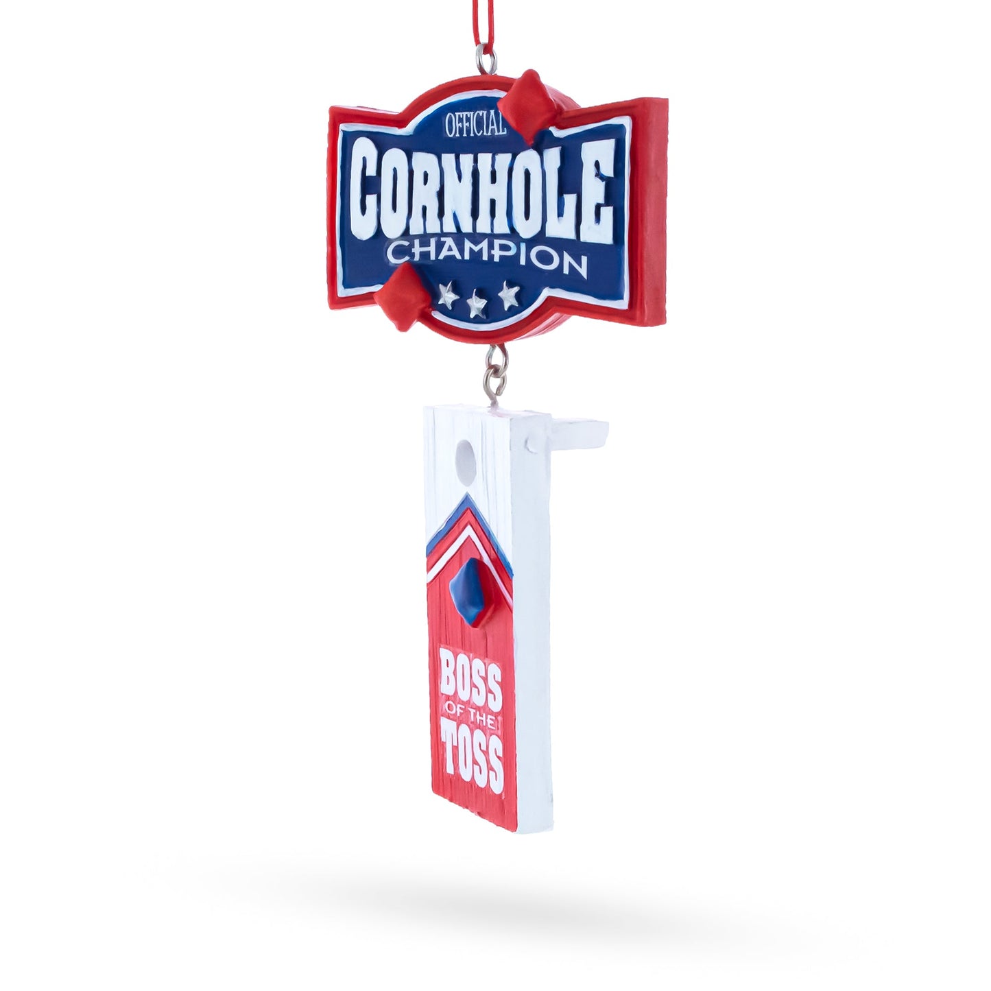 Cornhole Champion Boss of the Toss Resin Christmas Ornament