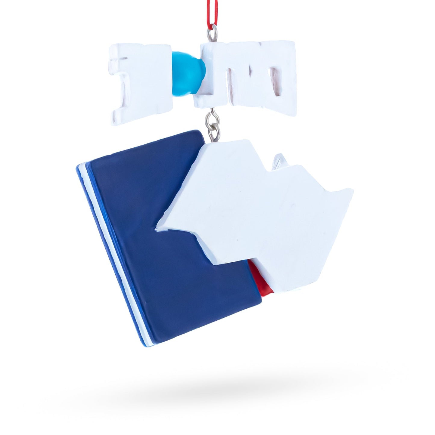 Passport with Airplane and Compass Resin Christmas Ornament