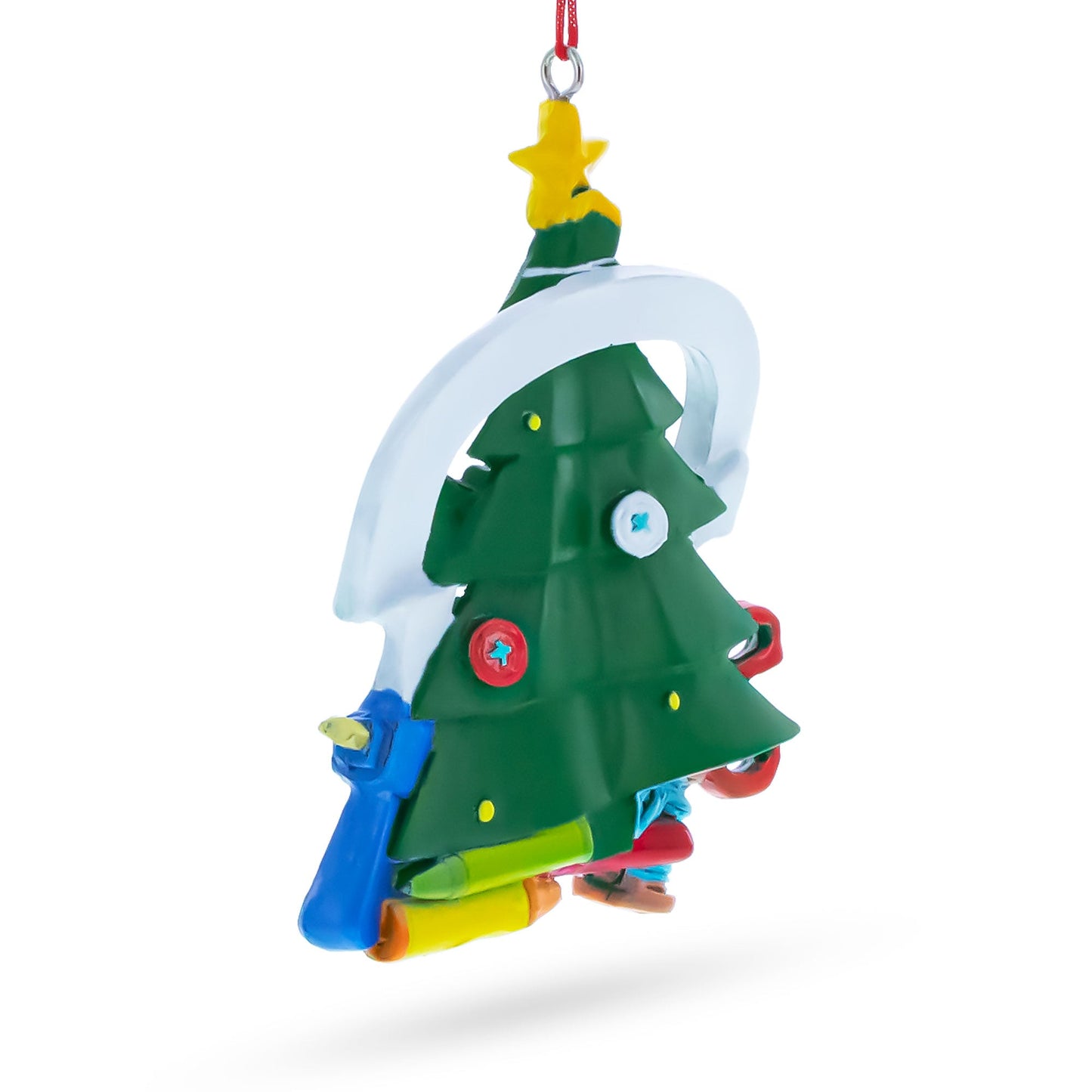 Crafty Tree with Scissors and Glue Gun Resin Christmas Ornament