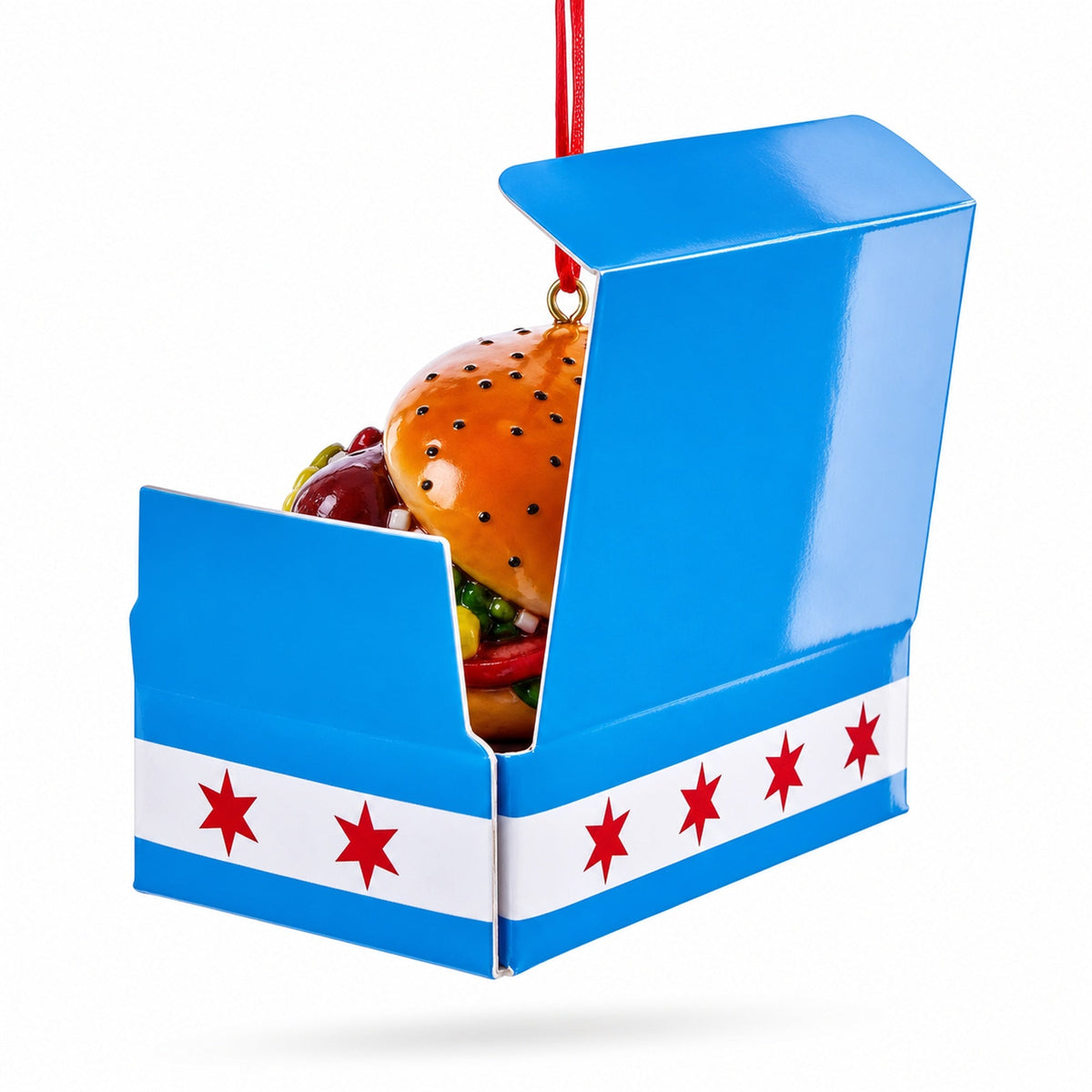 Classic Chicago Style Hot Dog Resin Christmas Ornament