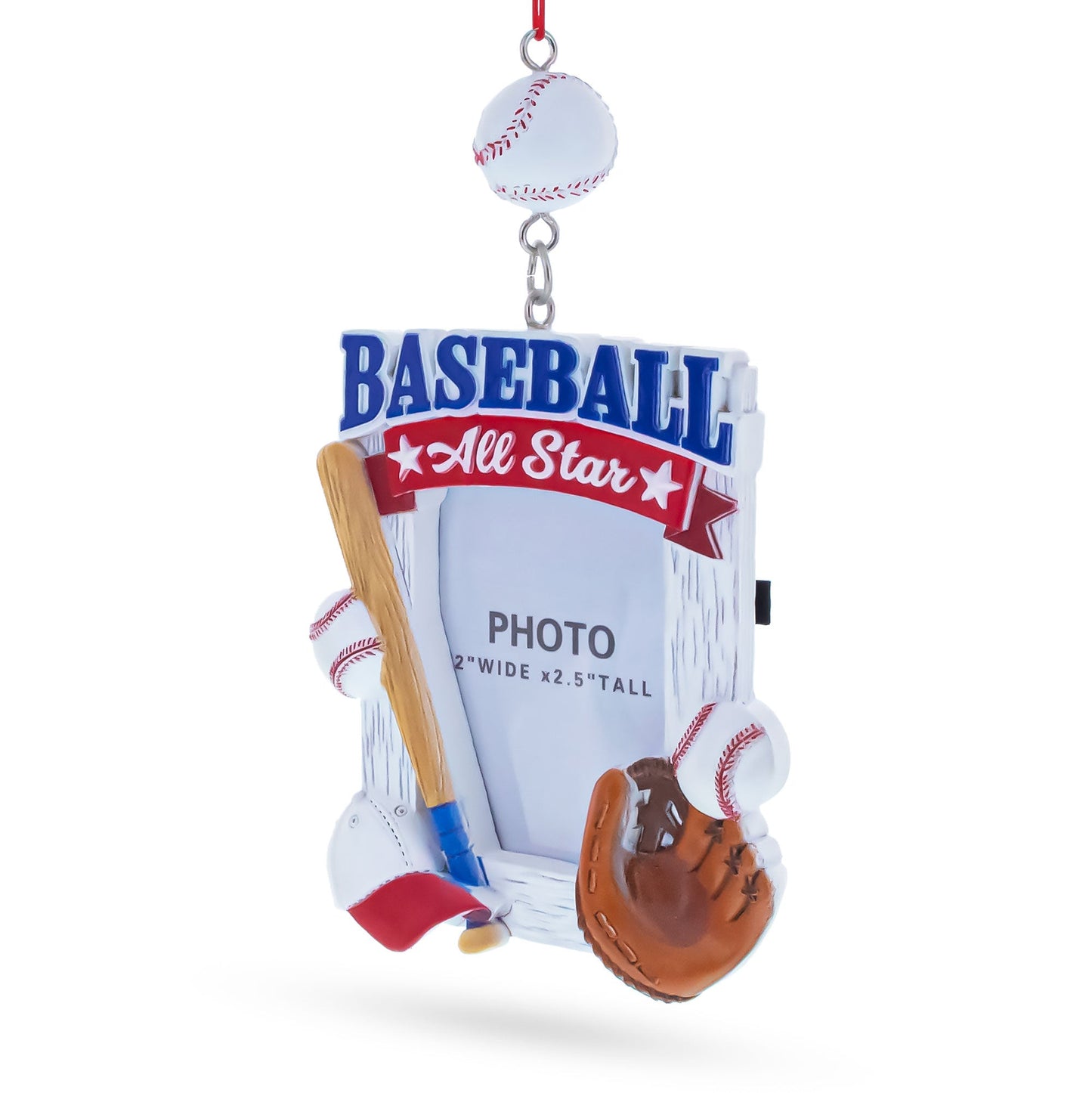 Baseball All Star Sports Photo Frame Resin Christmas Ornament