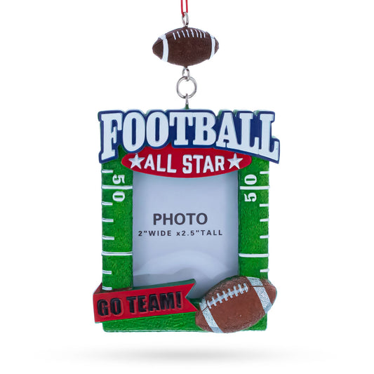 Football All Star Photo Frame Resin Christmas Ornament