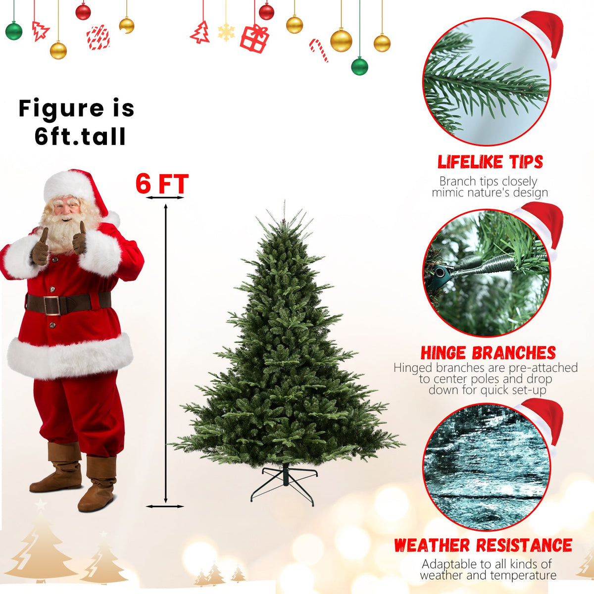 Full-Shaped 7FT Christmas Tree with 2257 Tips