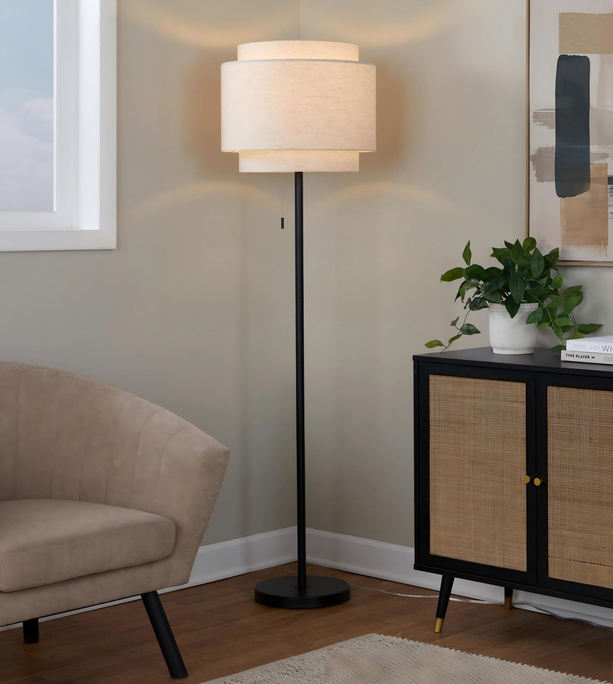 Tier 64" Contemporary Metal Floor Lamp