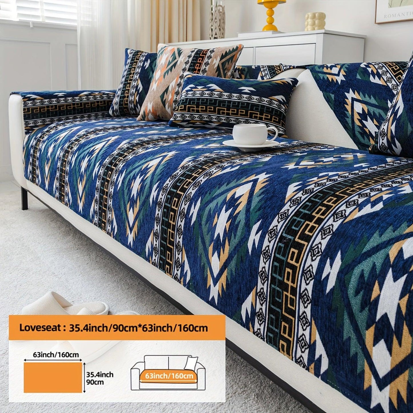 Linen Couch Slipcover | Boho Dog Proof Couch Slipcovers for All-Season