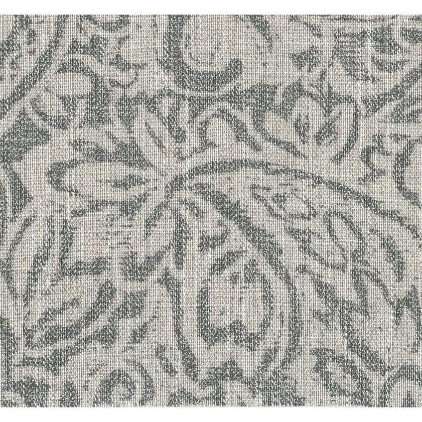Gray Floral Storage Ottoman Large Round For Living Room
