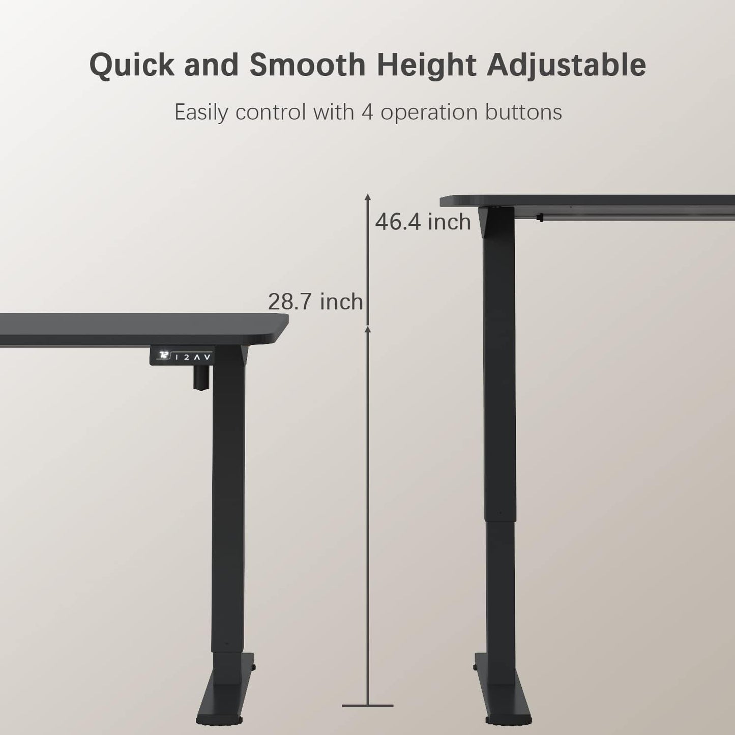 Electric Height Adjustable Standing Desk 55 X 24 Inches